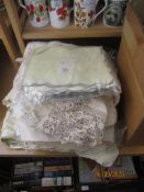 GROUP OF LACED FABRICS ETC