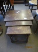 SMALL NEST OF THREE TABLES WIDTH APPROX 51CM