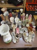 LARGE QTY OF CHINA MINIATURE SHOE ORNAMENTS