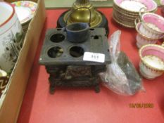 MINIATURE STOVE AND COKING POTS ETC