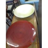 TWO LARGE DECORATIVE BOWLS WIDTH APPROX 68CM