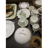 QTY OF VARIOUS DECORATIVE CHINA INCLUDING COLEPORT CUPS, SAUCERS ETC