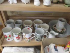 QTY OF MUGS, MAINLY DUCHESS FINE BONE CHINA ETC