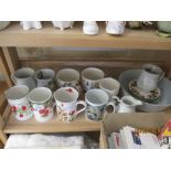 QTY OF MUGS, MAINLY DUCHESS FINE BONE CHINA ETC