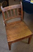 Oak solid seat side chair circa early 19th century