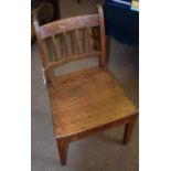 Oak solid seat side chair circa early 19th century