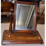 19th century mahogany swing mirror, 59cm wide