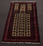 Late 20th century Caucasian rug with central panel of geometric designs with chevrons and stylized