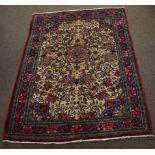 Modern caucasian rug with multi gull boarder, central panel of floral designs mainly off white and