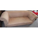 Mahogany framed chesterfield sofa with loose covers, baluster supports 2m wide