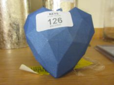 Heart Low Poly Unscented Novelty Candle, Colour: Blue, RRP £23.99