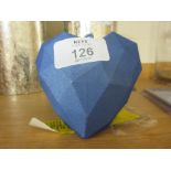 Heart Low Poly Unscented Novelty Candle, Colour: Blue, RRP £23.99