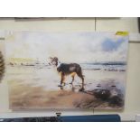 'Border Collie Dog at the Beach' Painting on Wrapped Canvas, Size: 91.4 cm H x 61 cm W, RRP £56.99