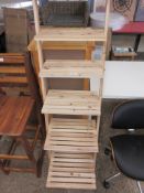 6-tier wooden slatted shelving unit