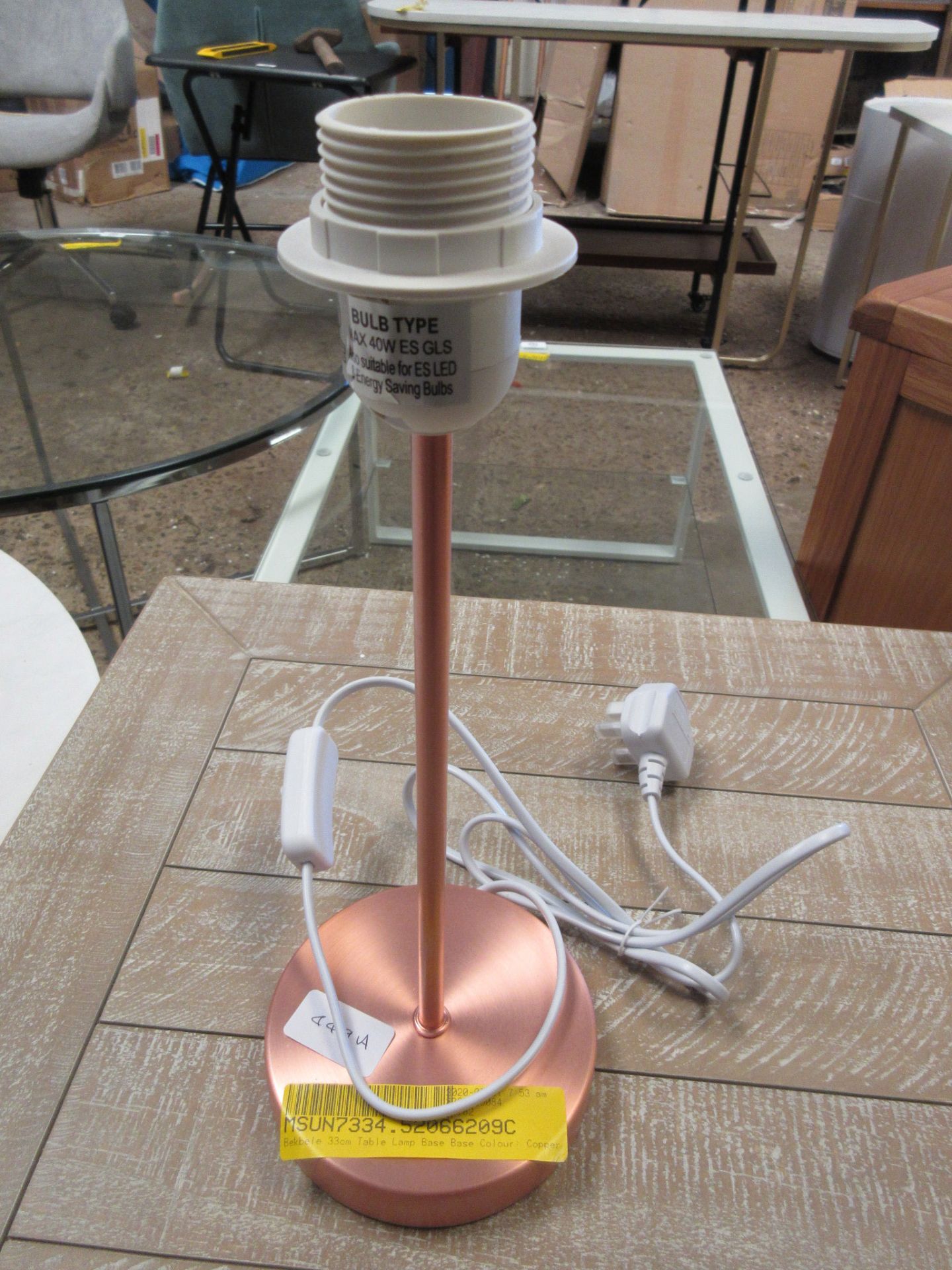 Bekbele 33cm Table Lamp Base, Base Colour: Copper, RRP £10.99