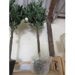 2 Piece Topiary Bay Tree, Size: 90cm H x 20cm W x 20cm D, RRP £81.99