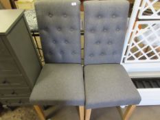 Two fabric dining chairs (grey)