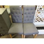 Two fabric dining chairs (grey)