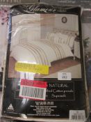 Eggar 200 TC Percale Duvet Cover Set, Size: Kingsize (5'), Colour: White/Gold, RRP £47.99