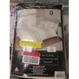 Eggar 200 TC Percale Duvet Cover Set, Size: Kingsize (5'), Colour: White/Gold, RRP £47.99