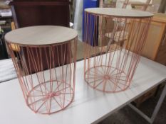 Landose 2 Piece Nest of Tables, Table Base Colour: Rose Gold, RRP £59.99