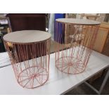 Landose 2 Piece Nest of Tables, Table Base Colour: Rose Gold, RRP £59.99