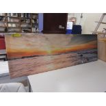 Stony Beach at Sunset Photographic Print on Canvas, Size: 150cm L x 50cm W, RRP £65.99