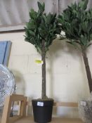 2 Piece Topiary Bay Tree, Size: 90cm H x 20cm W x 20cm D, RRP £81.99