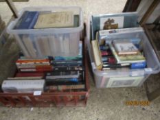 THREE BOXES OF BOOKS, INCLUDING VOLUMES ON LEEDS POTTERY AND CATALOGUE OF THE GLAISHER COLLECTION OF
