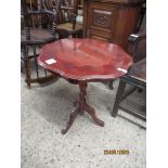 REPRODUCTION OCCASIONAL TABLE WITH DECORATIVE INLAID TOP WIDTH APPROX 52CM