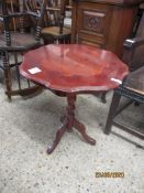 REPRODUCTION OCCASIONAL TABLE WITH DECORATIVE INLAID TOP WIDTH APPROX 52CM