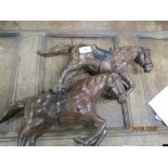 TWO FABRIC MODELS OF HORSES, 40CM LONG