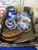 BOX OF CHINA WARES INCLUDING JUGS, PLATE BY WEDGWOOD “END OF THE DAY”