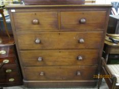 VICTORIAN MAHOGANY FIVE DRAWER CHEST, 115CM WIDE