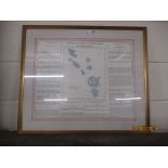 FRAMED MAP GEOGRAPHICAL STATISTICAL AND HISTORICAL MAP OF THE LEEWARD ISLANDS , TOTAL WIDTH