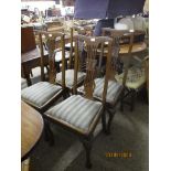 SET OF FOUR EARLY 20TH CENTURY MAHOGANY DINING CHAIRS