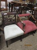 REGENCY PERIOD MAHOGANY DINING CHAIR, PINK STRIPED UPHOLSTERED ARMCHAIR, VICTORIAN TUB CHAIR,