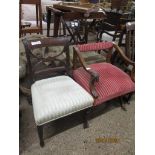 REGENCY PERIOD MAHOGANY DINING CHAIR, PINK STRIPED UPHOLSTERED ARMCHAIR, VICTORIAN TUB CHAIR,