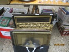 COLLECTION OF FRAMED VICTORIAN PICTURES INCLUDING A PHOTOGRAPH OF WELSH POLICE 1921 AND TWO OIL TYPE