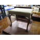 EARLY 20TH CENTURY GROSPOINT WOOL UPHOLSTERED STOOL, 55CM WIDE