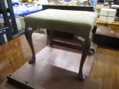 EARLY 20TH CENTURY GROSPOINT WOOL UPHOLSTERED STOOL, 55CM WIDE