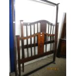 EDWARDIAN INLAID MAHOGANY DOUBLE BEDSTEAD, 140CM WIDE