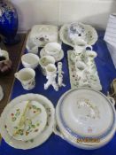 QUANTITY OF CHINA WARES INCLUDING DRESSING TABLE SET BY J KENT AND SOME COALPORT CUPS AND SAUCERS