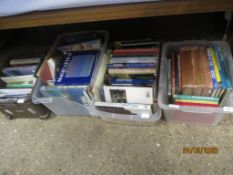 FOUR BOXES OF BOOKS, ANTIQUE INTEREST, CLASSICAL FURNITURE, ETC AND LOCAL INTEREST