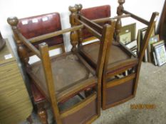 SET OF FOUR LEATHER UPHOLSTERED CHAIRS