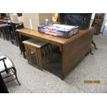 LARGE OAK DROP LEAF TABLE, 122CM WIDE