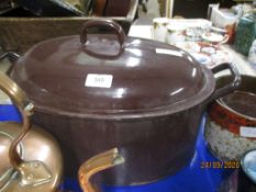 LARGE METAL TUREEN AND COVER
