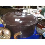 LARGE METAL TUREEN AND COVER