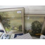 TWO PRINTS OF ALPINE SCENES IN WOODEN FRAMES