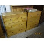 PAIR OF MODERN PINE SELF ASSEMBLY CHESTS, 62CM WIDE
